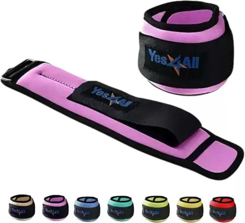 Yes4All Wrist & Ankle Weights Pair 1lb -10lbs for Women, Men - Adjustable Strap - Walking, Jogging, Pilates, Gym Fitness Workout (1.5 lbs x2, Purple)