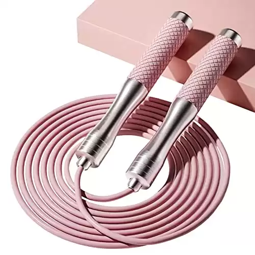 𝐒𝐩𝐞𝐞𝐝 𝐉𝐮𝐦𝐩 𝐑𝐨𝐩𝐞 𝐟𝐨𝐫 𝐅𝐢𝐭𝐧𝐞𝐬𝐬 - Skipping Rope for Women Men Exercise with Adjustable Length Jumping Rope and Alloy & Silicone Han...