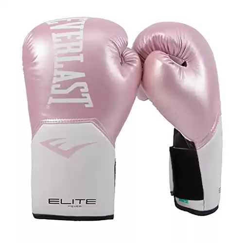 Everlast Pro Style Elite Exercise Workout Training Boxing Gloves for Sparring, Heavy Bag and Mitt Work, Size 8 Ounces, Pink/White